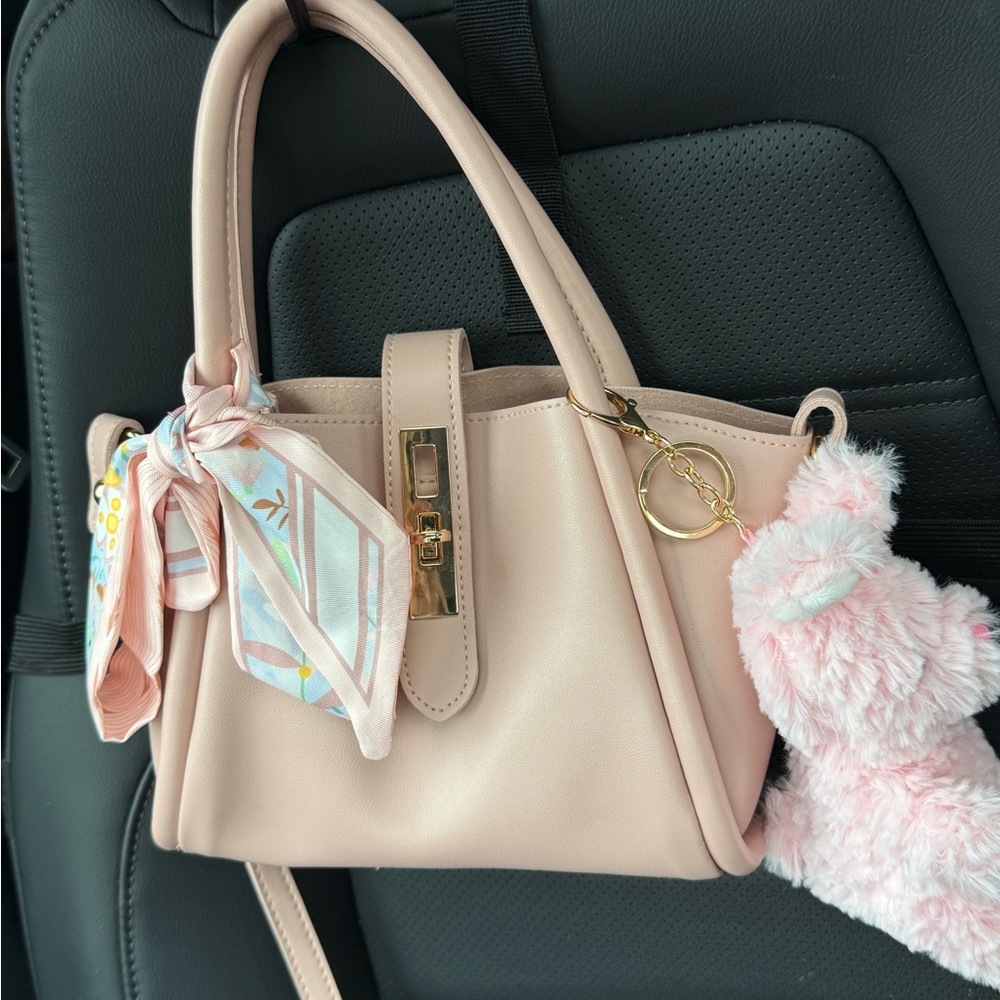 Francesca's Collections Blush Satchel with Gold Details